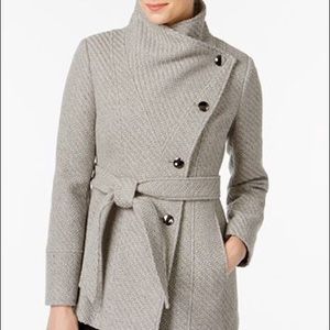 I.N.C. Asymmetrical Belted Walker Coat